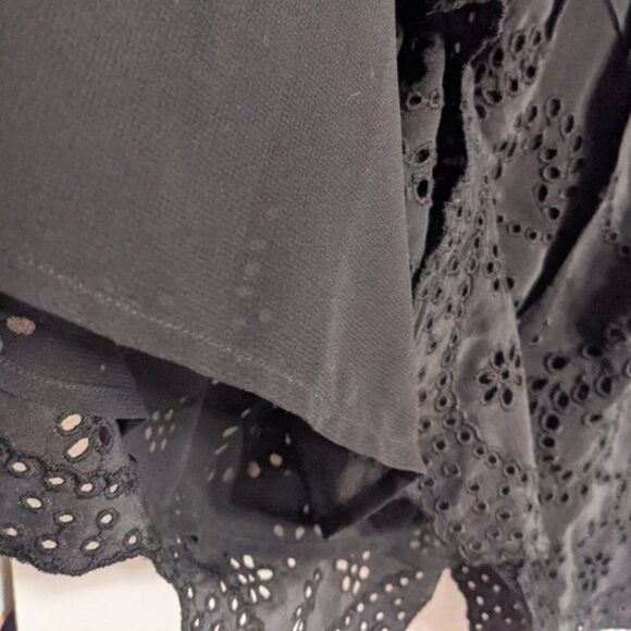 Ulla Johnson | Flo Silk Eyelet Mini Skirt in Raven - Picture 8 of 9